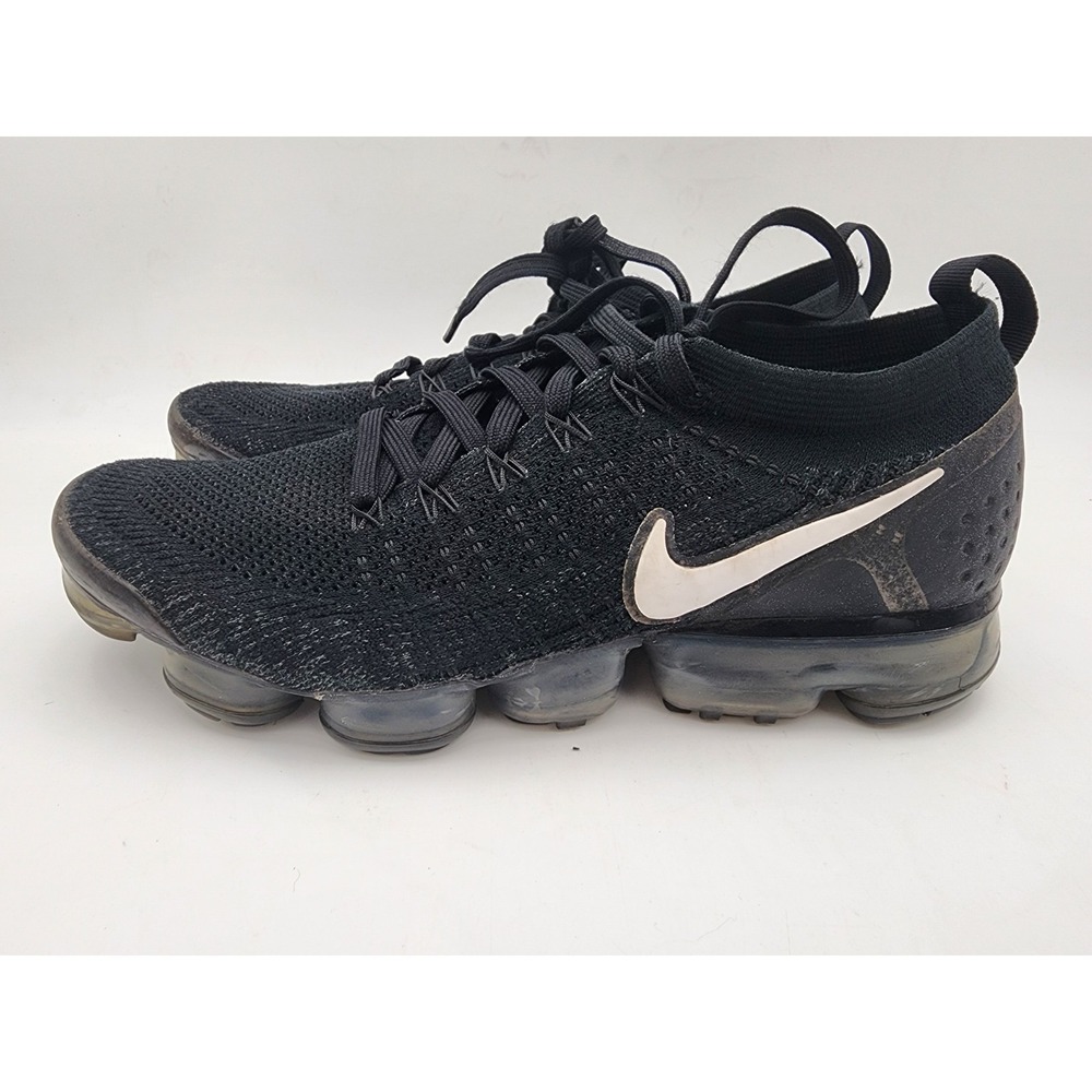 Nike Air VaporMax Flyknit 2 Men's Running Shoes Black & White Size 10.5